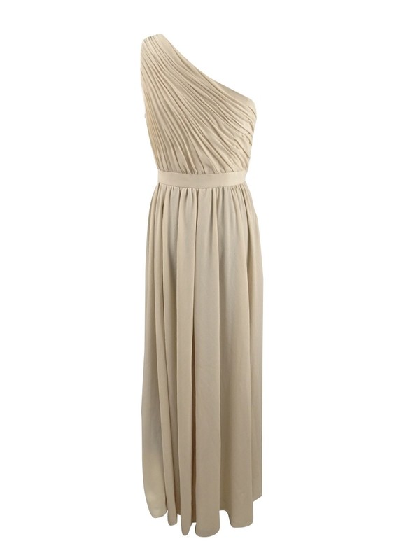 Adrianna Papell Women's One-Shoulder Jumpsuit (4 Black Nude)
