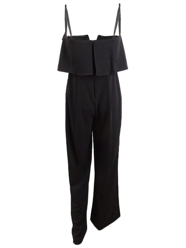 Adrianna Papell Womens Black Sleeveless Strapless Evening Jumpsuit Size 8