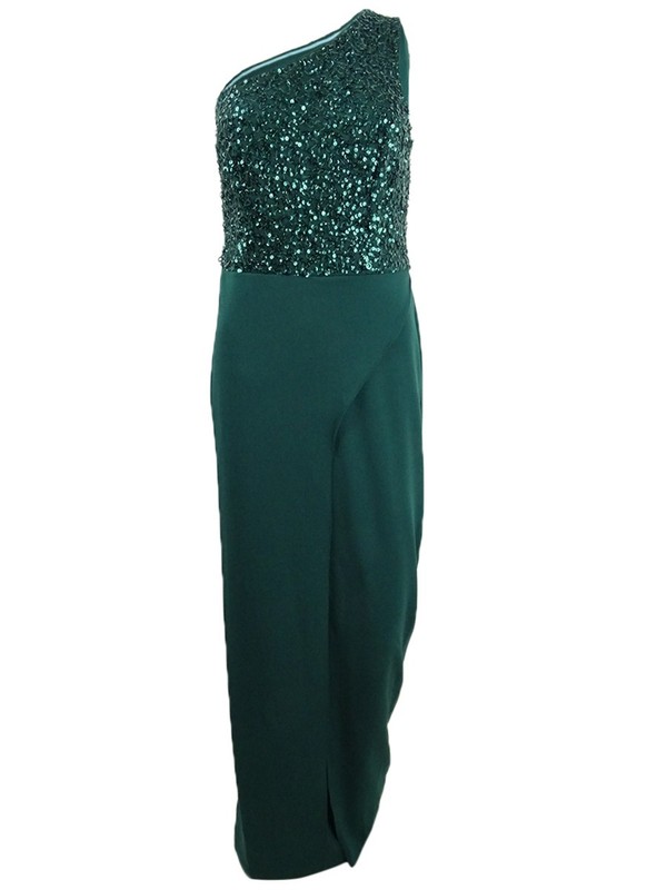 Adrianna Papell Womens Green Sleeveless Wide Leg Party Jumpsuit Petites 12p