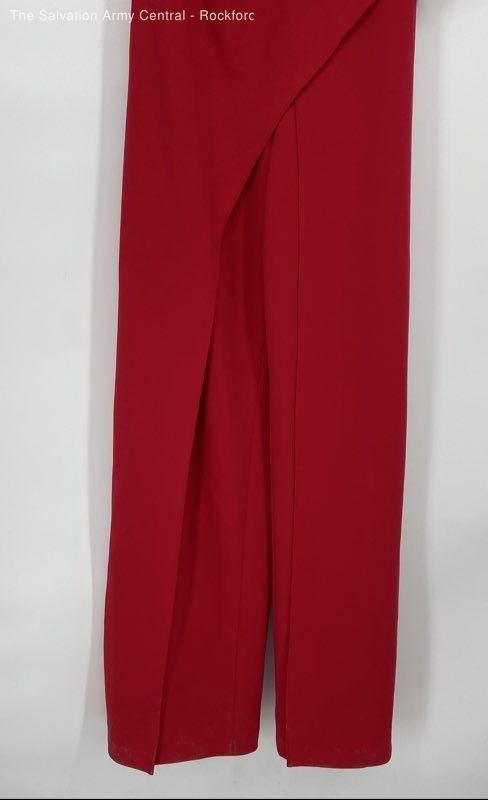 Adrianna Papell Womens Red One Shoulder Half Sleeve One-Piece Jumpsuit Size 2
