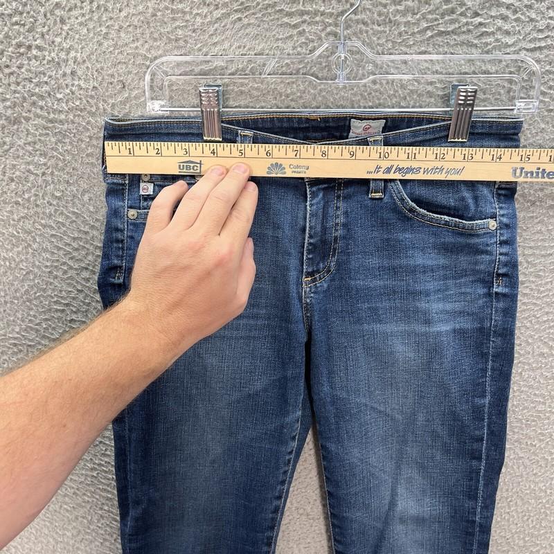 Adriano Goldschmied Jeans Womens 28R Blue Low Rise Skinny Distressed Preppy