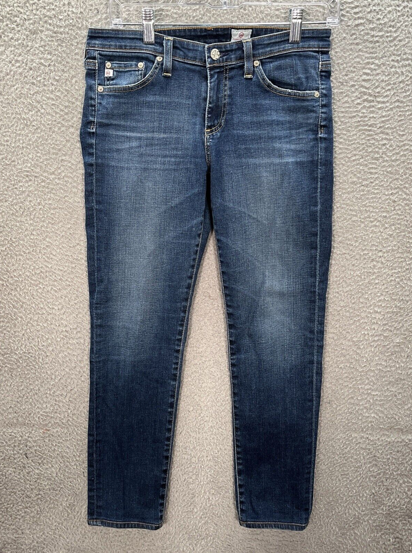 Adriano Goldschmied Jeans Womens 28R Blue Low Rise Skinny Distressed Preppy