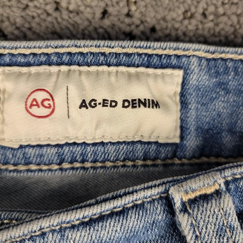 Adriano Goldschmied Jeans Womens 29 Blue Ag-Ed Mari Crop Distressed Denim Slim