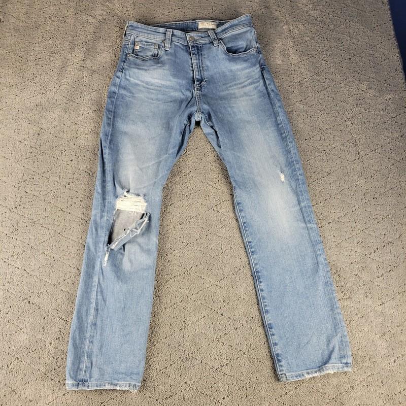 Adriano Goldschmied Jeans Womens 29 Blue Ag-Ed Mari Crop Distressed Denim Slim