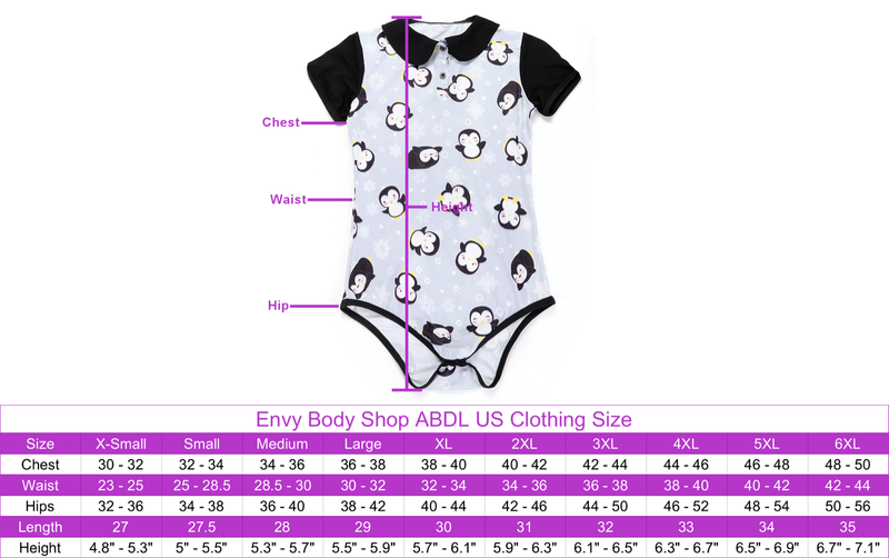 Adult Baby & Diaper Lover(ABDL/DDLG/Little Space) Snap Crotch Happy Penguin XL