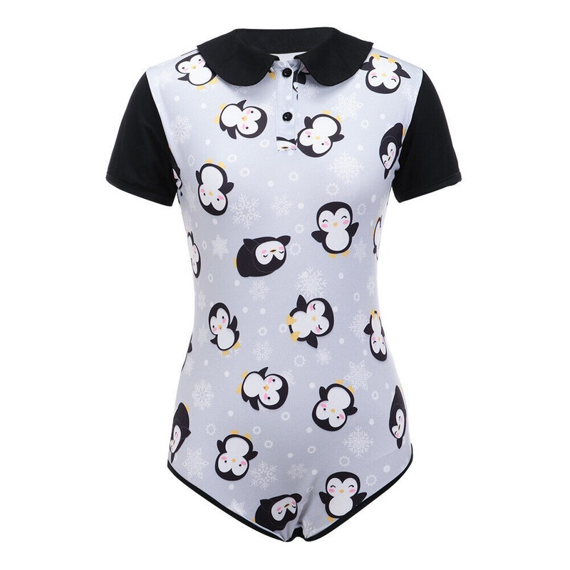 Adult Baby & Diaper Lover(ABDL/DDLG/Little Space) Snap Crotch Happy Penguin XL