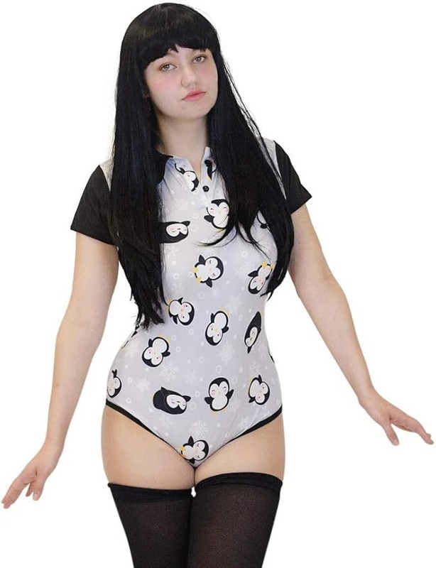 Adult Baby & Diaper Lover(ABDL/DDLG/Little Space) Snap Crotch Happy Penguin XL
