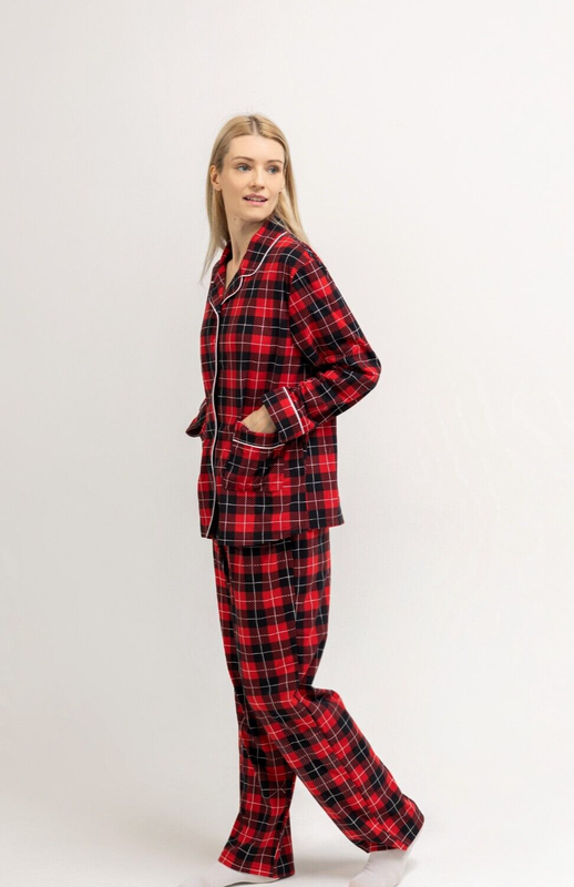 Adult Plaid Pajama Set - Red