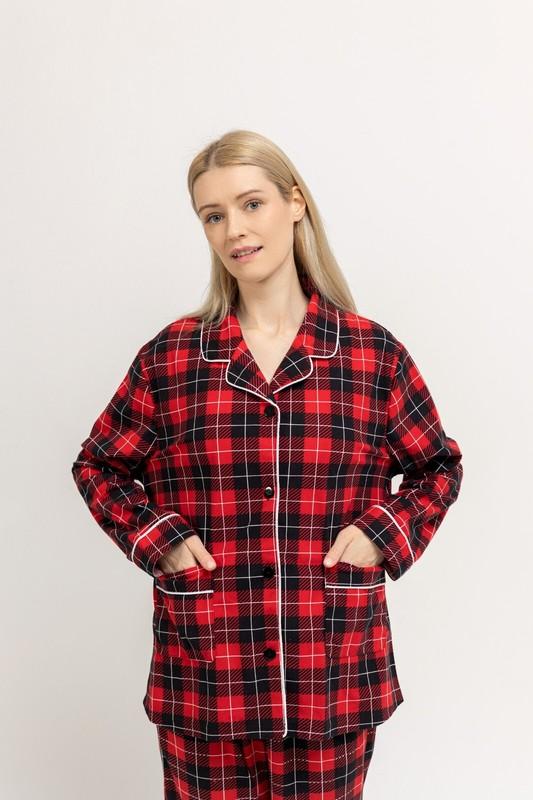 Adult Plaid Pajama Set - Red