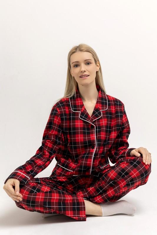 Adult Plaid Pajama Set - Red