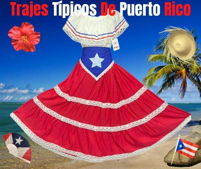 Adult Puerto Rico Flag 3PC Deluxe Set Jíbara Ropa Típica Boricua Puertorriqueña