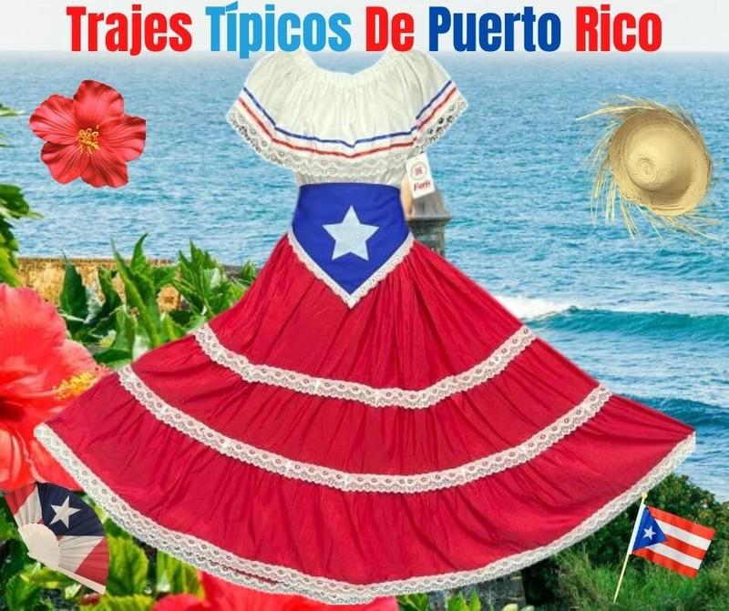 Adult Puerto Rico Flag 3PC Deluxe Set Jíbara Ropa Típica Boricua Puertorriqueña