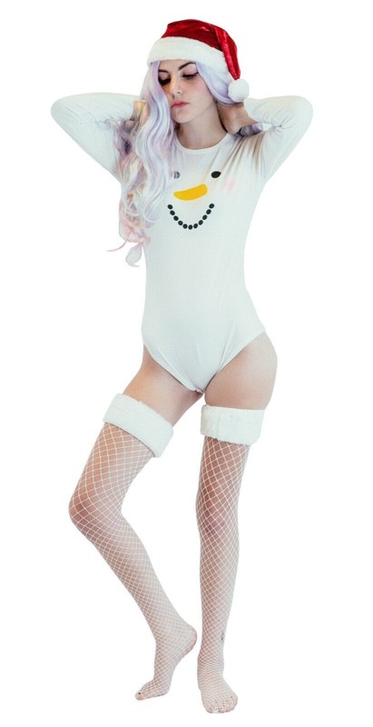 Adult Snap Crotch Romper Pajamas Frosty The Snowman XL