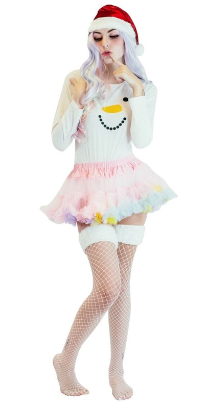 Adult Snap Crotch Romper Pajamas Frosty The Snowman XL
