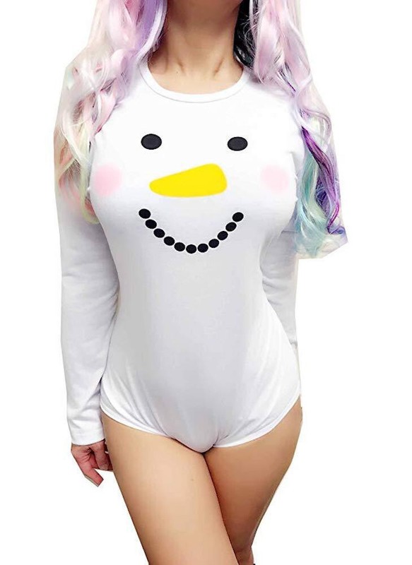 Adult Snap Crotch Romper Pajamas Frosty The Snowman XL