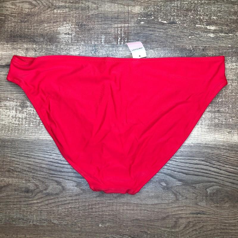 Aerie Bikini Bottom Size Large Red Swim Classic Fit Full Coverage NWT