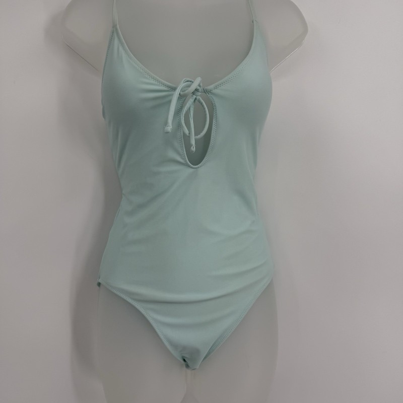 Aerie Green One-Piece Swimsuit Size S Long Front/back Tie Built-in-bra Women