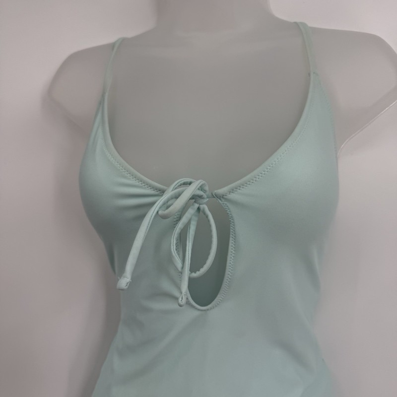 Aerie Green One-Piece Swimsuit Size S Long Front/back Tie Built-in-bra Women