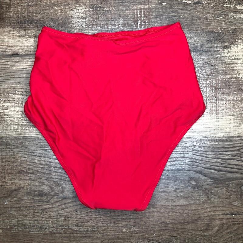 Aerie High Waisted Full Coverage Bikini Bottom Size XXS Chilly Red Ruched NWT