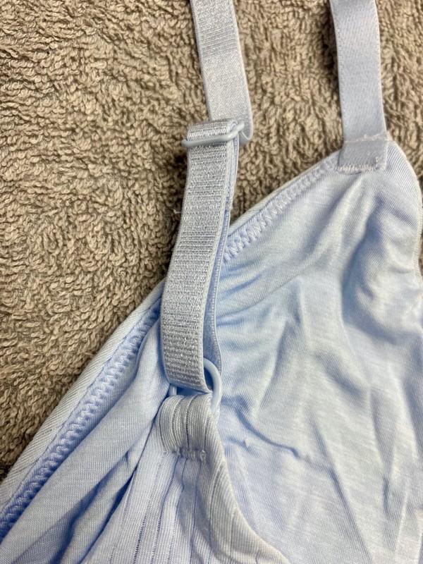 Aerie Modal Ribbed Triangle Bralette EYELET BLUE M