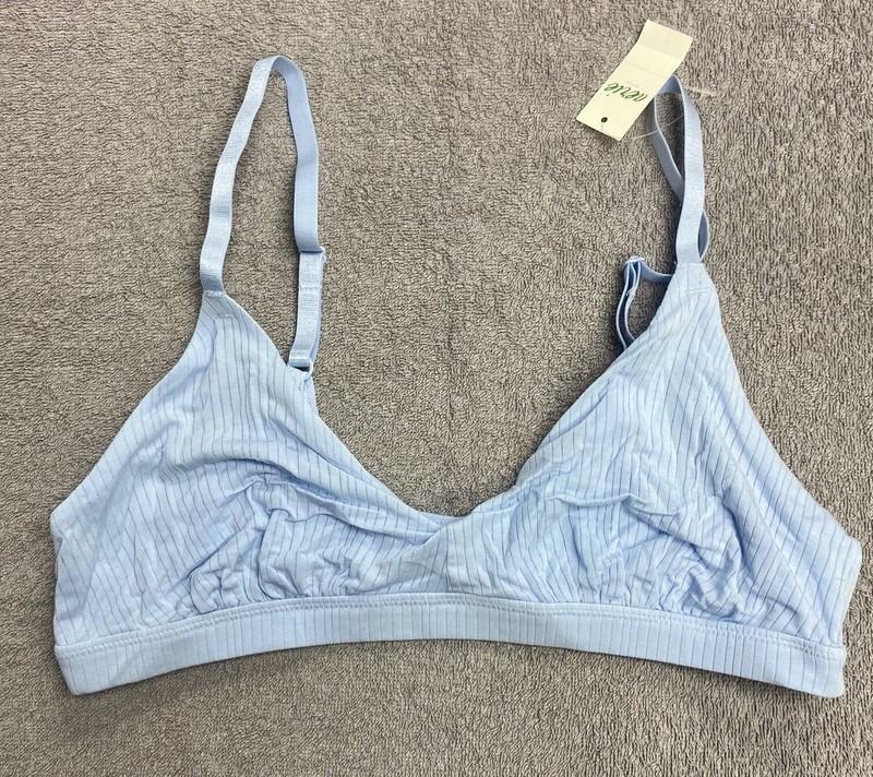 Aerie Modal Ribbed Triangle Bralette EYELET BLUE M