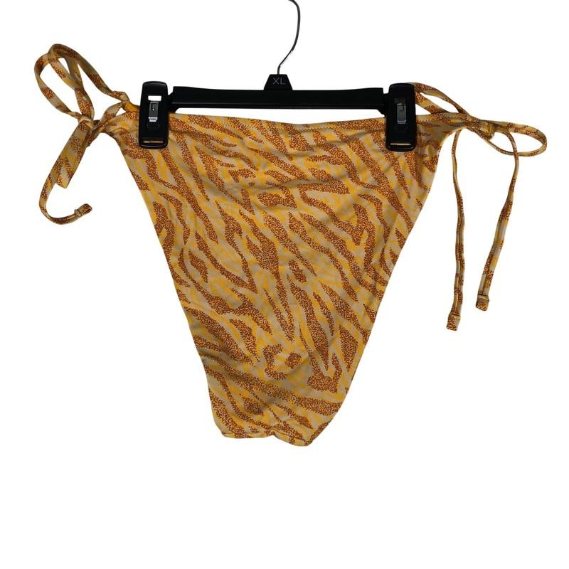 Aerie Real Good Tie Cheekiest Bikini Bottom Size XL Orange Animal Print NWT