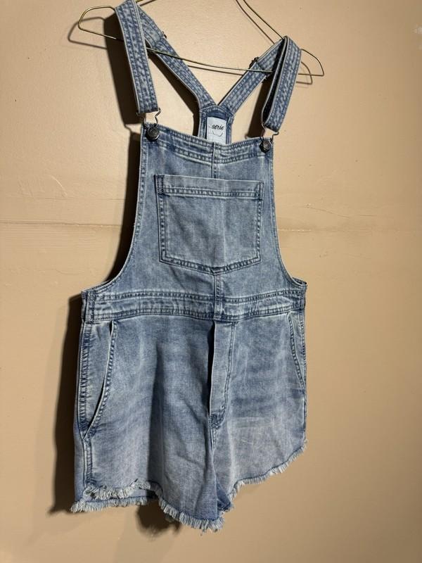 Aerie Shortalls Denim Light Wash Free People Alternative Overalls Sz S Casual