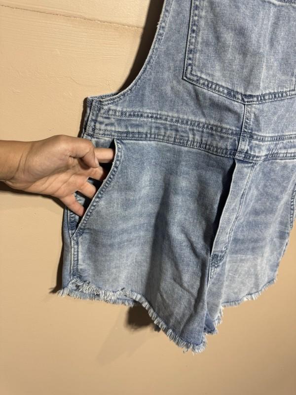 Aerie Shortalls Denim Light Wash Free People Alternative Overalls Sz S Casual