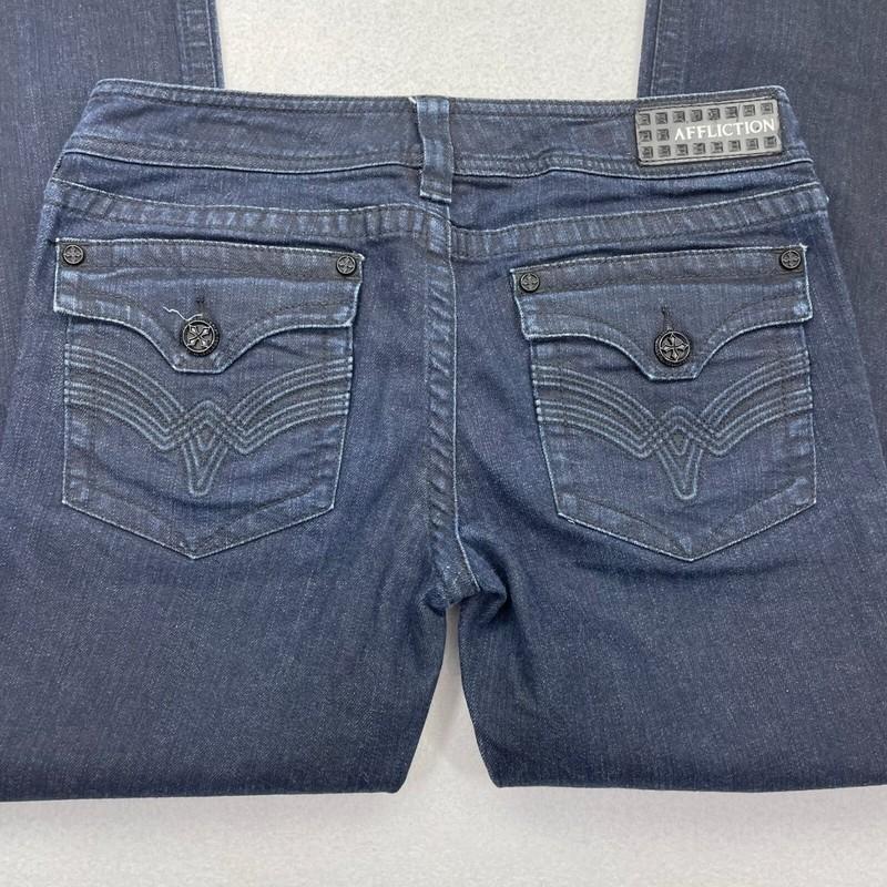 AFFLICTION Jeans Womens 30 X 30 Jade Boot Cut Dark Wash Indigo Low Rise