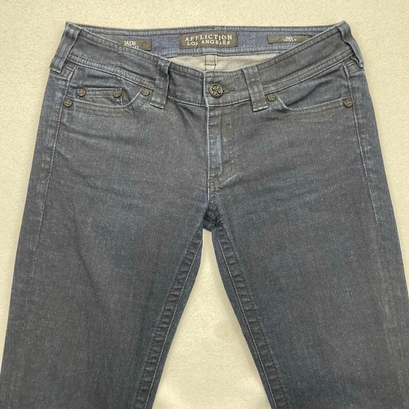 AFFLICTION Jeans Womens 30 X 30 Jade Boot Cut Dark Wash Indigo Low Rise