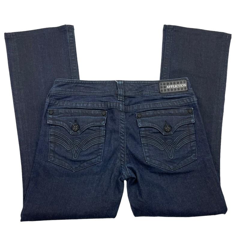 AFFLICTION Jeans Womens 30 x 30 Jade Boot Cut Dark Wash Indigo Low Rise