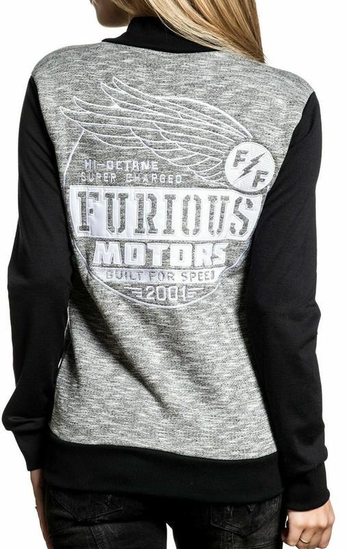 AFFLICTION L/S BREAK OUT BOMBER Women's Jacket Black Biker MMA