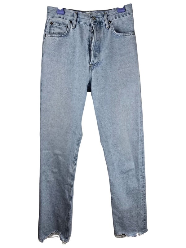 Agolde 90s Pinch Waist Light Wash Jeans For Women Size 24 Organic Cotton