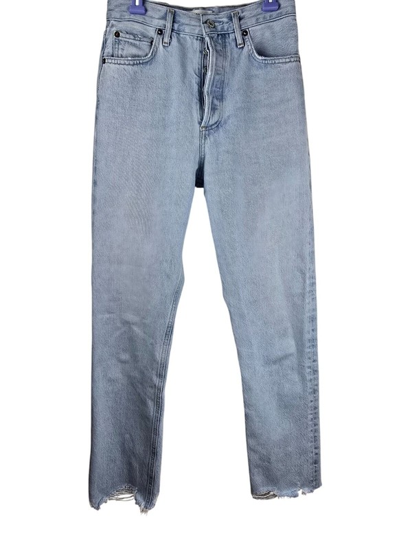 Agolde 90s Pinch Waist Light Wash Jeans For Women Size 24 Organic Cotton