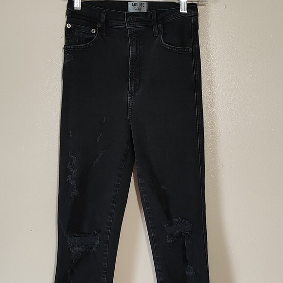 AGOLDE High Rise Distressed Skinny Jean Size 24