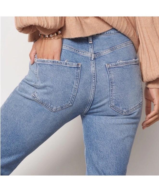 AGOLDE Riley High Rise Straight Crop Jeans Size 25 Blue Straight Leg A056D-1255