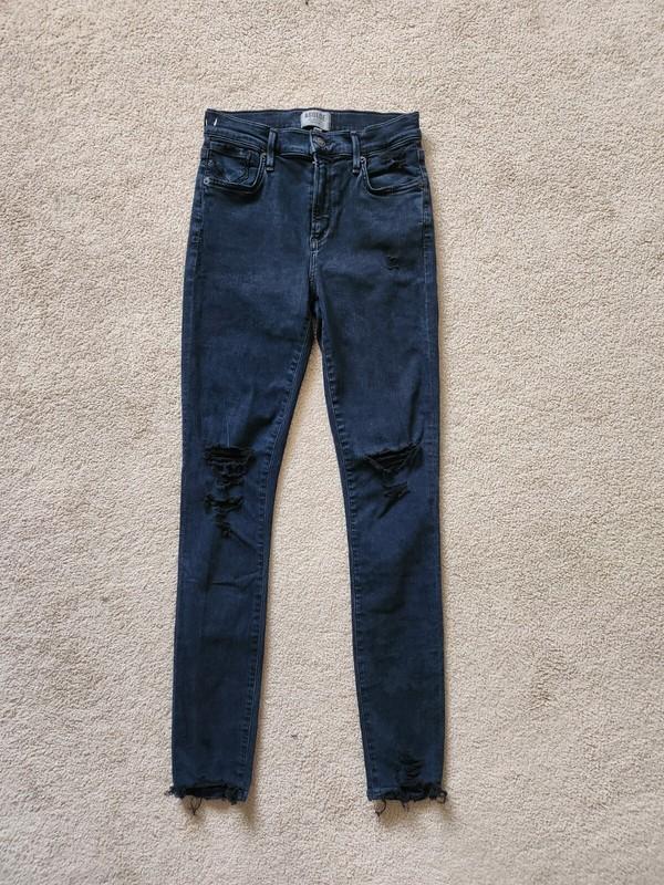 AGOLDE Sophie Distressed Black Skinny Premium Jeans Size 26