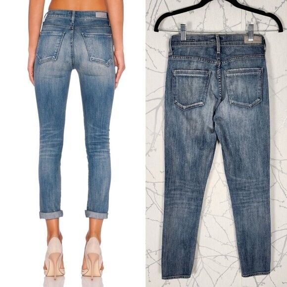 Agolde Tilburg Light Wash Cotton Denim High Rise Retro Slim Jeans Women's 24