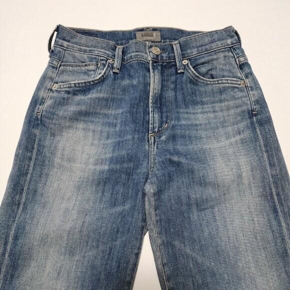 Agolde Tilburg Light Wash Cotton Denim High Rise Retro Slim Jeans Women's 24