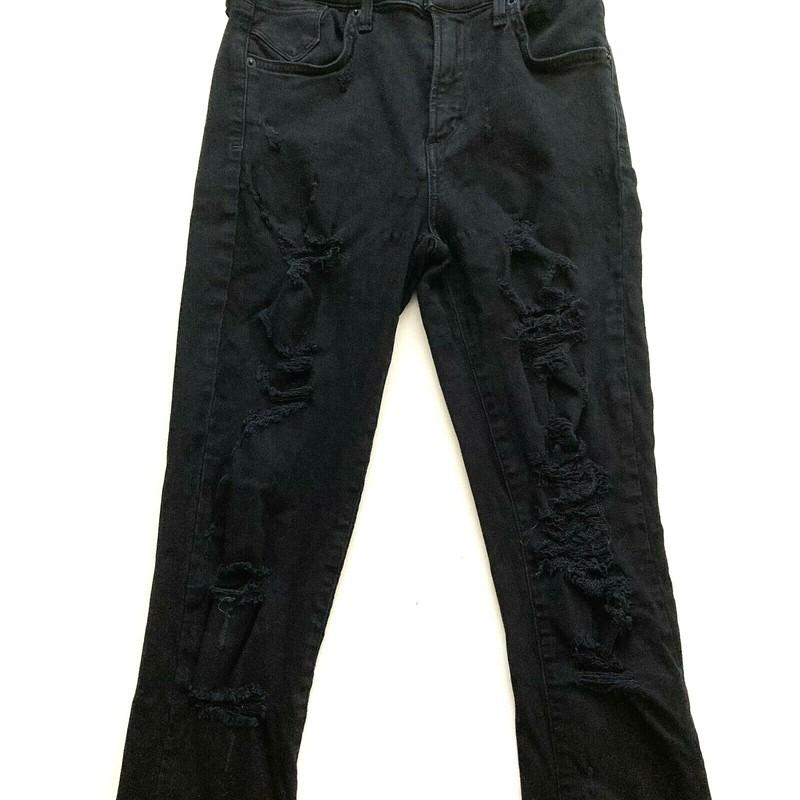 Agolde Women's Pants Size 26 Sophia Style Distressed Jeans Black Skinny Jean
