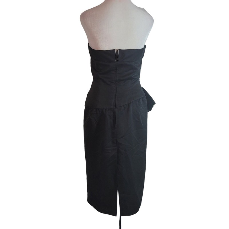 AJ Bari Size 10 Vintage Strapless Cocktail Dress Oversized Bow Sweetheart Classy