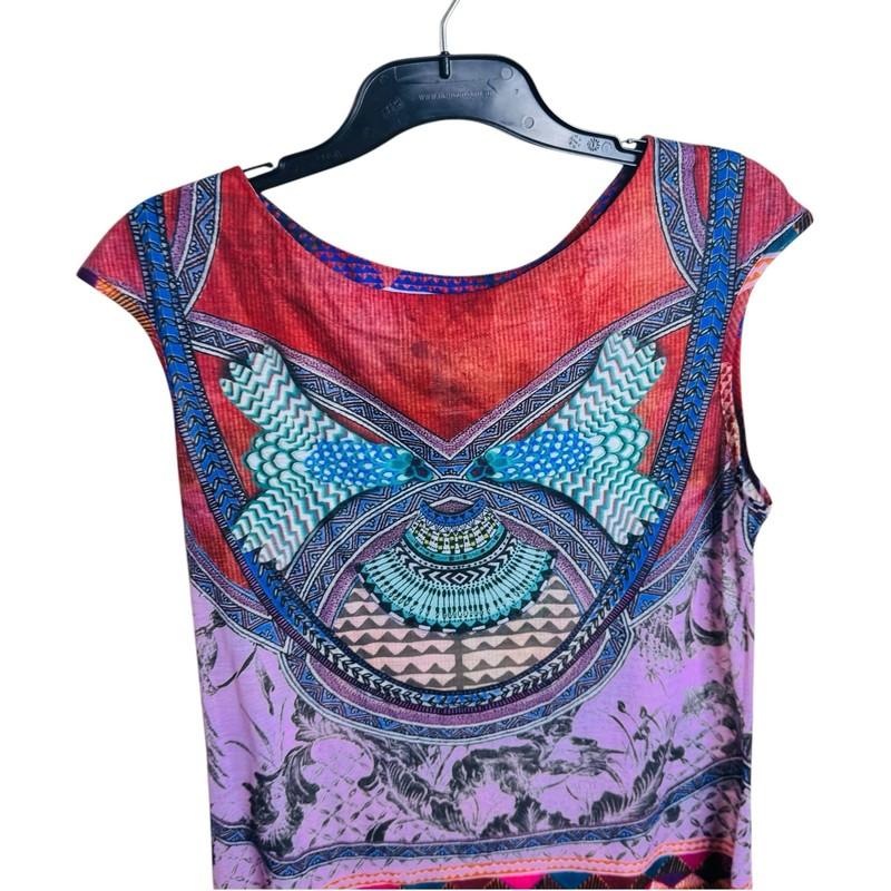 Aldo Martins A New Story Dress Abstract Print Sleeveless Boho Shift Size US12