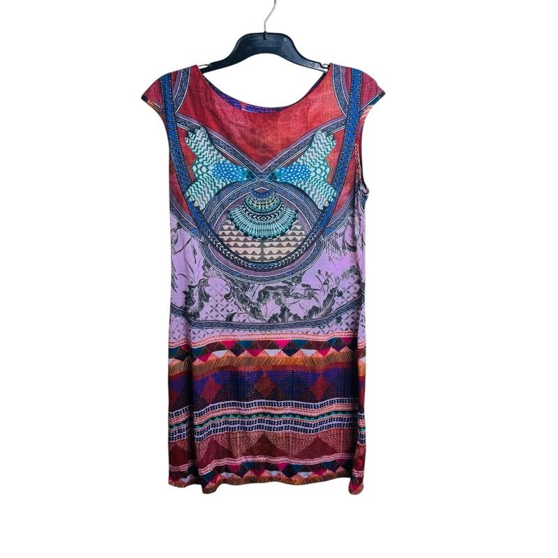 Aldo Martins A New Story Dress Abstract Print Sleeveless Boho Shift Size US12