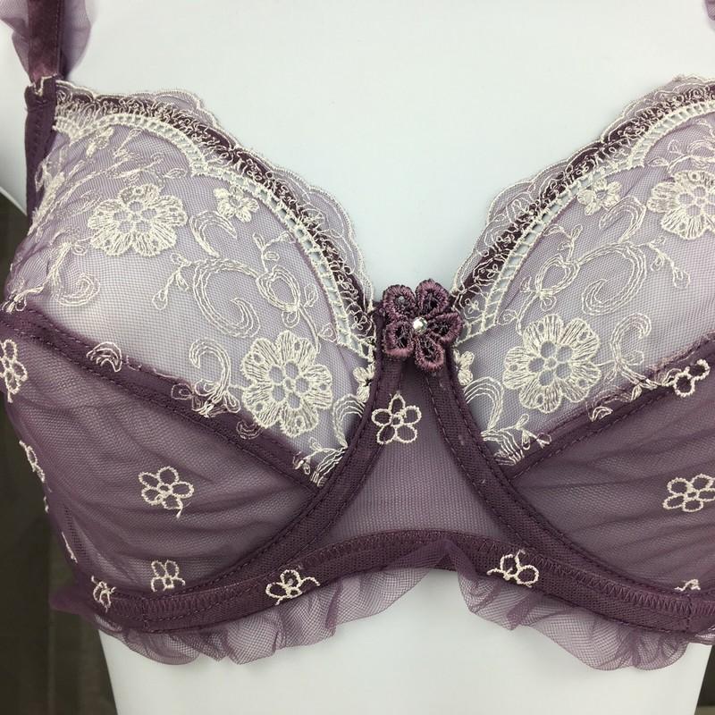 ALEGRO Sheer With Lace Underwire Sexy Lingerie Bra - Violet 9003 - 30-40 NWT