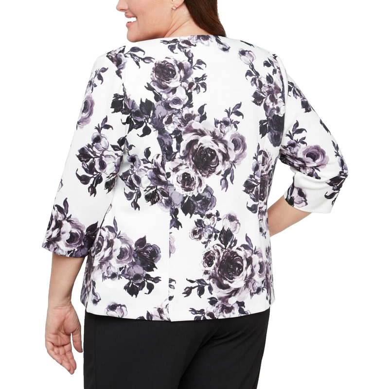 Alex Evenings Blue Jacket Top Set Size XL