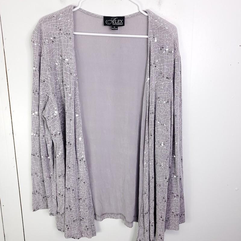 Alex Evenings Jacket Womens XL Mesh Sequin Overlay Lighter Formal Cardigan