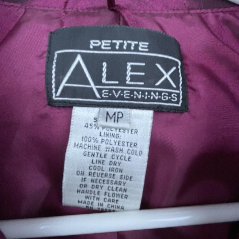 Alex Evenings Petite Blazer Womens Medium Fuchsia Taffeta Coverup Bolero Formal