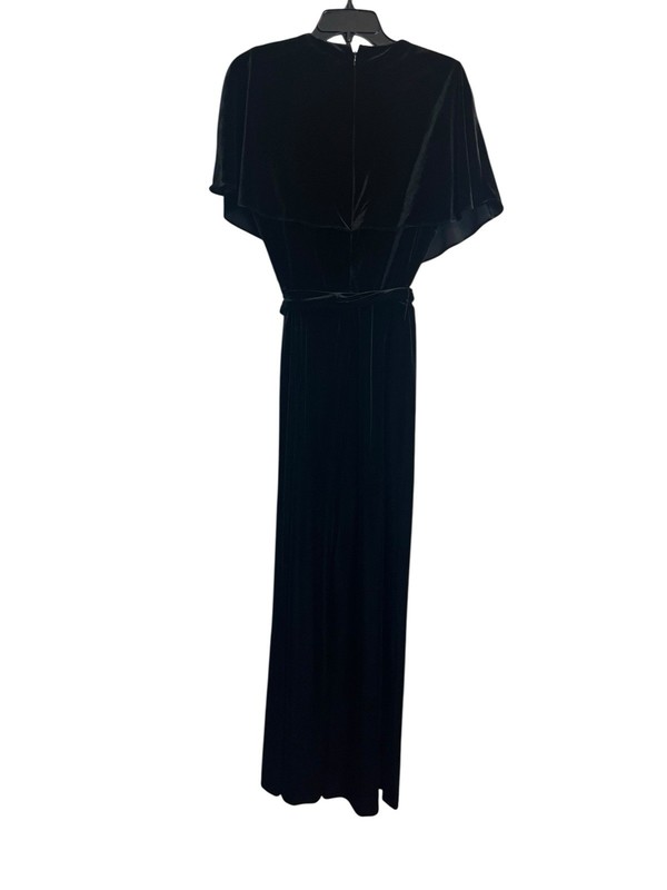 Alex Marie Velvet Jumpsuit Size 10 Black Belted V Neck
