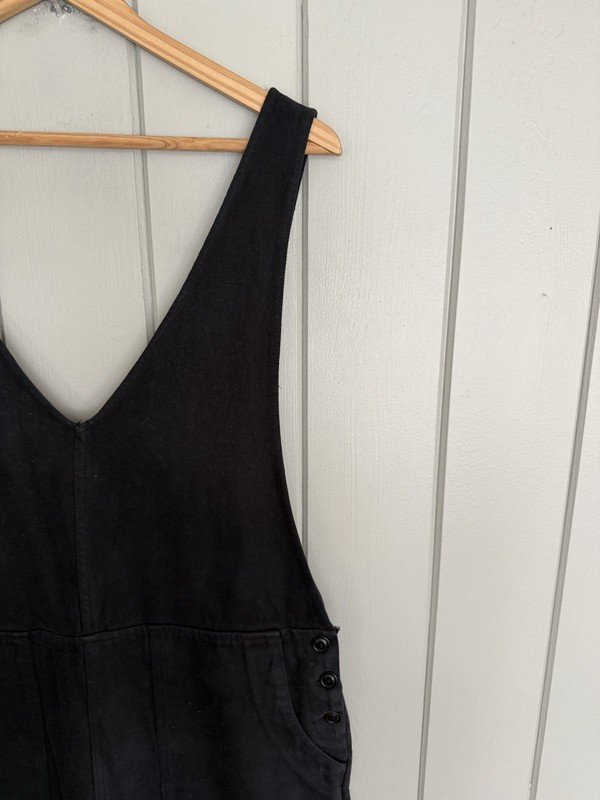 Alex Mill Denim Jumpsuit Overalls M Medium Black 100% Cotton FLAW