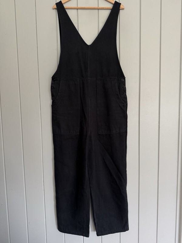 Alex Mill Denim Jumpsuit Overalls M Medium Black 100% Cotton FLAW